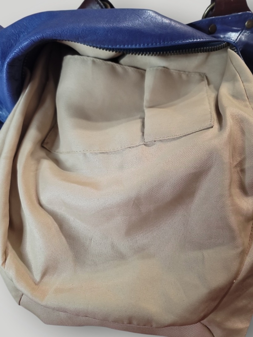 TANO Handbags Vintage Purple Blue Leather Shoulder Slouch Hobo Bag EUC - Picture 6 of 7